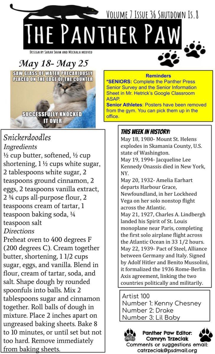 The Panther Paw: May 18 - 25