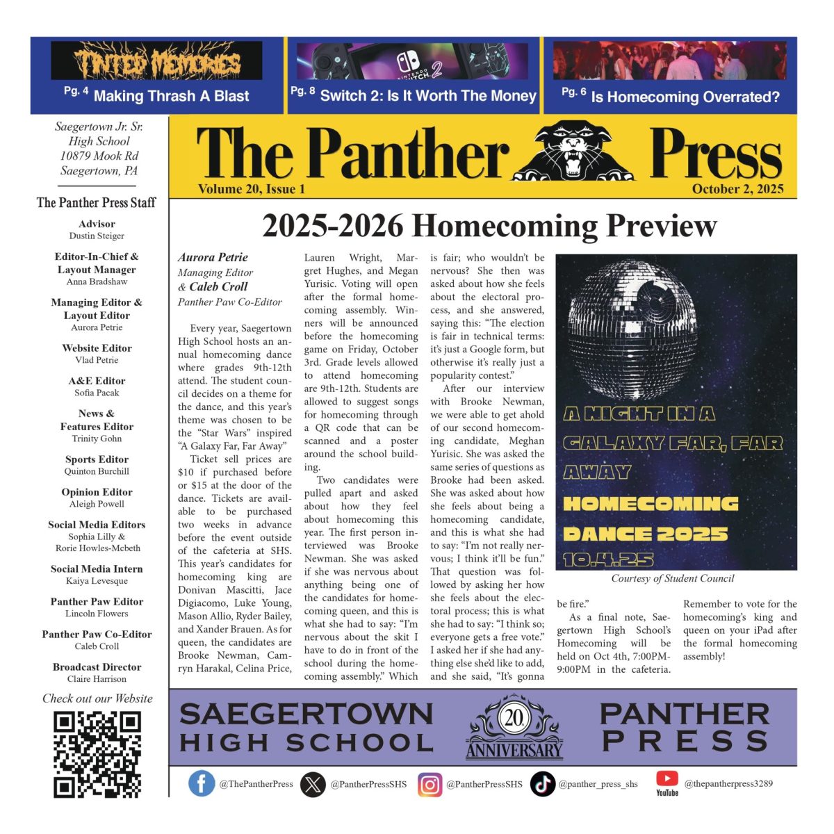 Homecoming Issue: Volume 20, Issue 1